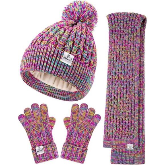 Kids Winter Hat Gloves Scarf Set